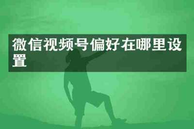 微信视频号偏好在哪里设置