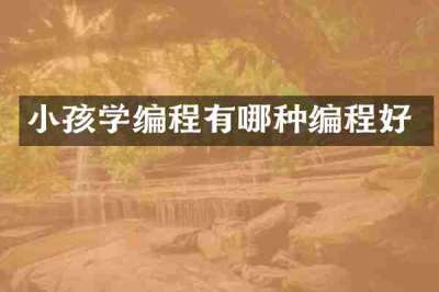 小孩学编程有哪种编程好