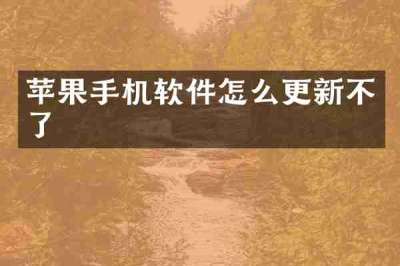苹果手机软件怎么更新不了