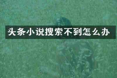 头条小说搜索不到怎么办