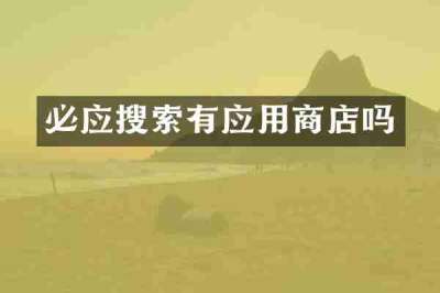 必应搜索有应用商店吗