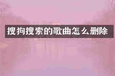 搜狗搜索的歌曲怎么删除