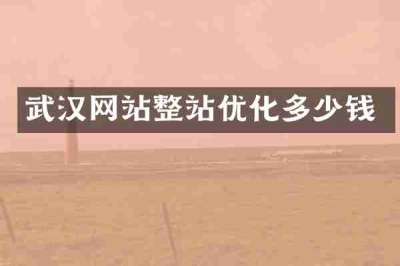 武汉网站整站优化多少钱