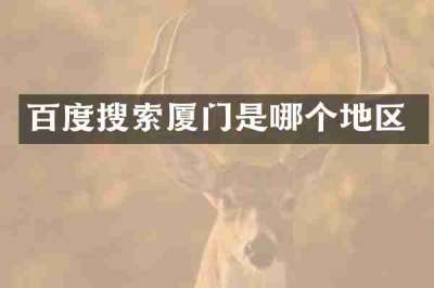 百度搜索厦门是哪个地区