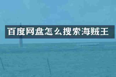 百度网盘怎么搜索海贼王