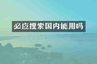 必应搜索国内能用吗