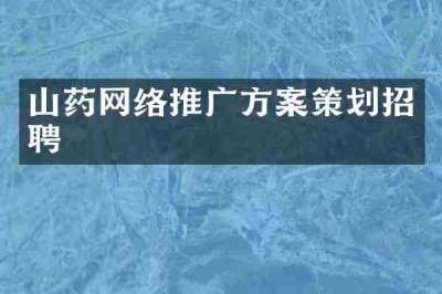 山药网络推广方案策划招聘