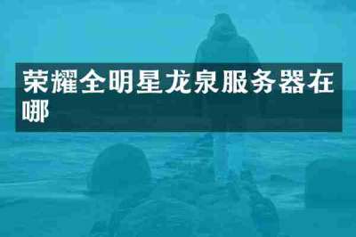 荣耀全明星龙泉服务器在哪
