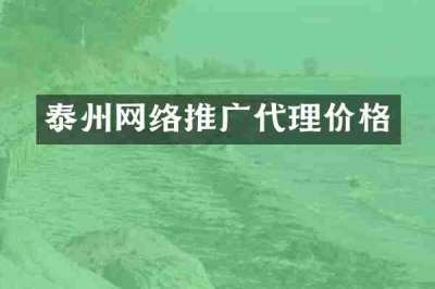 泰州网络推广代理价格