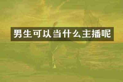 男生可以当什么主播呢