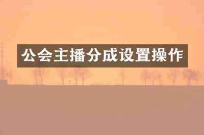 公会主播分成设置操作