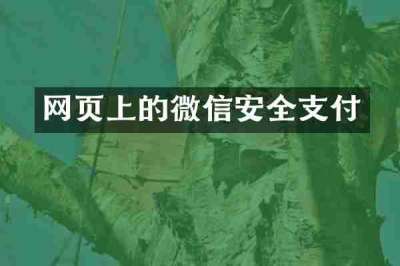 网页上的微信安全支付