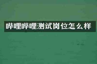 哔哩哔哩测试岗位怎么样