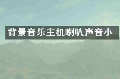 背景音乐主机喇叭声音小