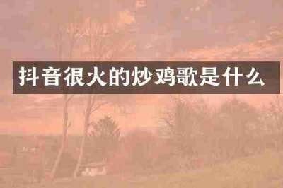 抖音很火的炒鸡歌是什么