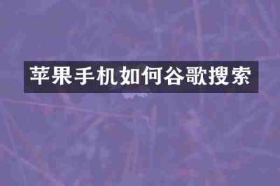 苹果手机如何谷歌搜索