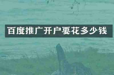 百度推广开户要花多少钱