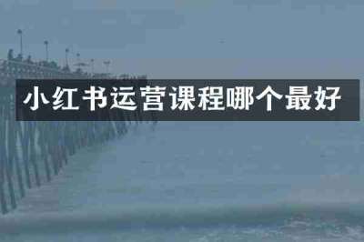 小红书运营课程哪个最好