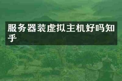 服务器装虚拟主机好吗知乎