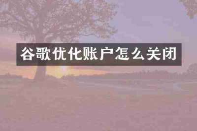 谷歌优化账户怎么关闭