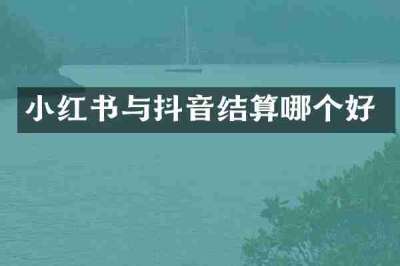 小红书与抖音结算哪个好