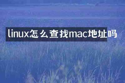 linux怎么查找mac地址吗