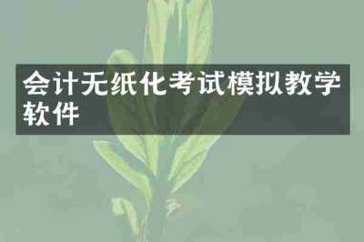 会计无纸化考试模拟教学软件