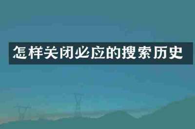 怎样关闭必应的搜索历史