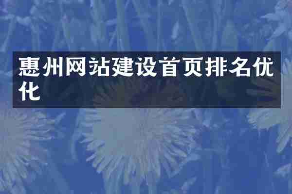惠州网站建设首页排名优化