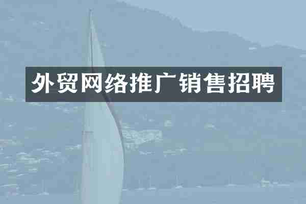 外贸网络推广销售招聘
