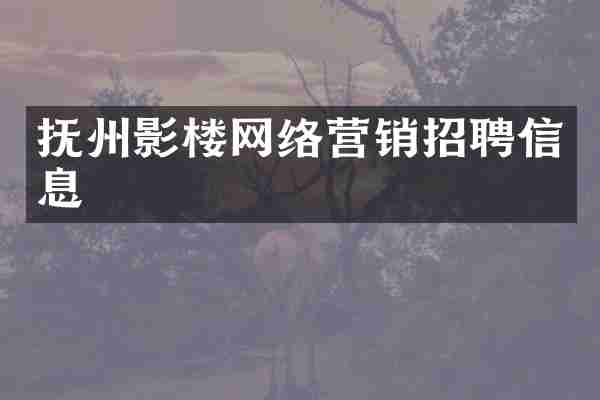 抚州影楼网络营销招聘信息