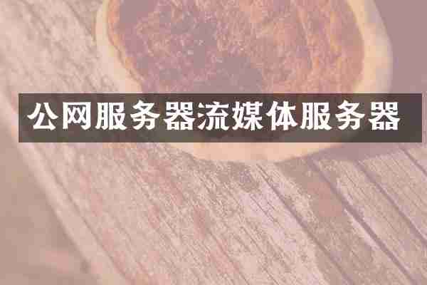 公网服务器流媒体服务器