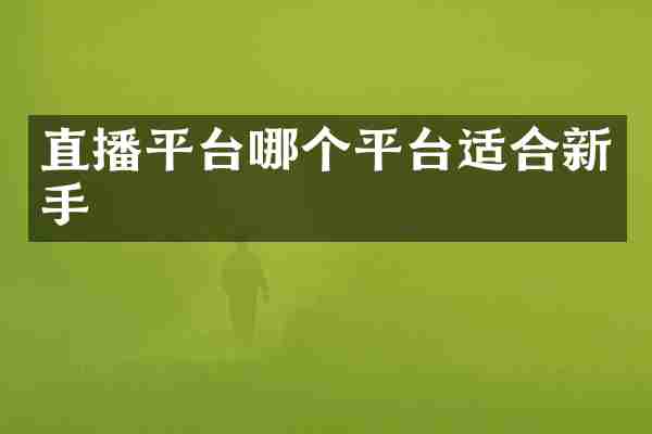 直播平台哪个平台适合新手