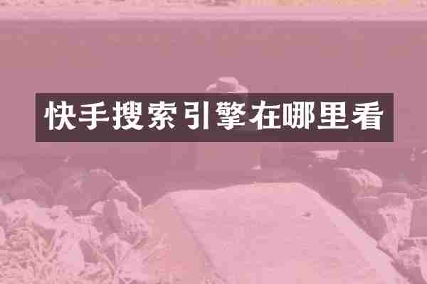 快手搜索引擎在哪里看