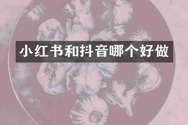小红书和抖音哪个好做