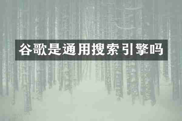 谷歌是通用搜索引擎吗