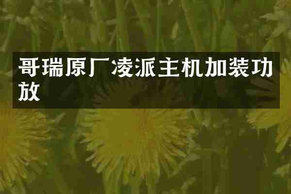 哥瑞原厂凌派主机加装功放