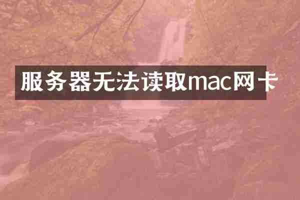 服务器无法读取mac网卡
