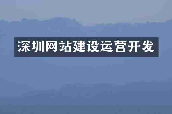 深圳网站建设运营开发