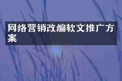 网络营销改编软文推广方案