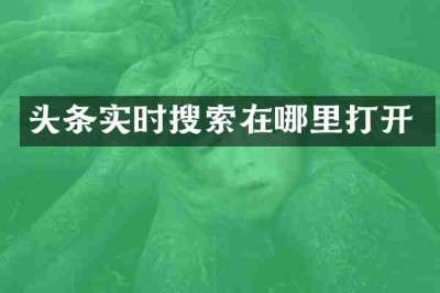 头条实时搜索在哪里打开