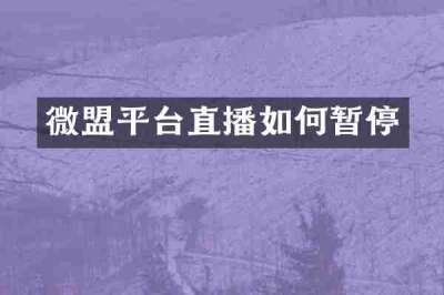 微盟平台直播如何暂停