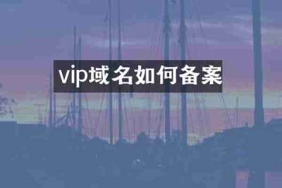 vip域名如何备案