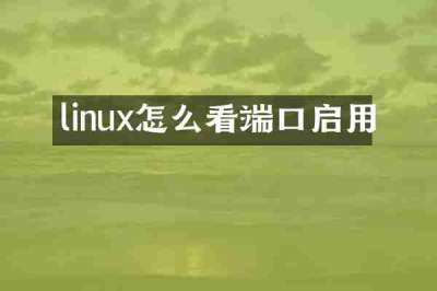 linux怎么看端口启用