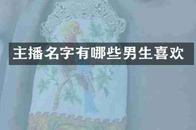 主播名字有哪些男生喜欢