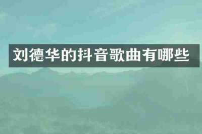 刘德华的抖音歌曲有哪些