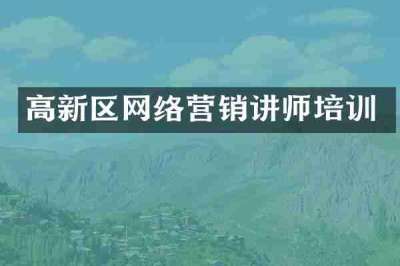 高新区网络营销讲师培训