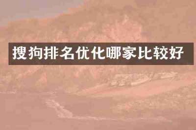 搜狗排名优化哪家比较好