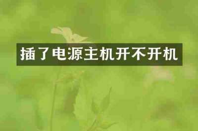 插了电源主机开不开机
