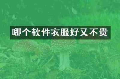 哪个软件衣服好又不贵